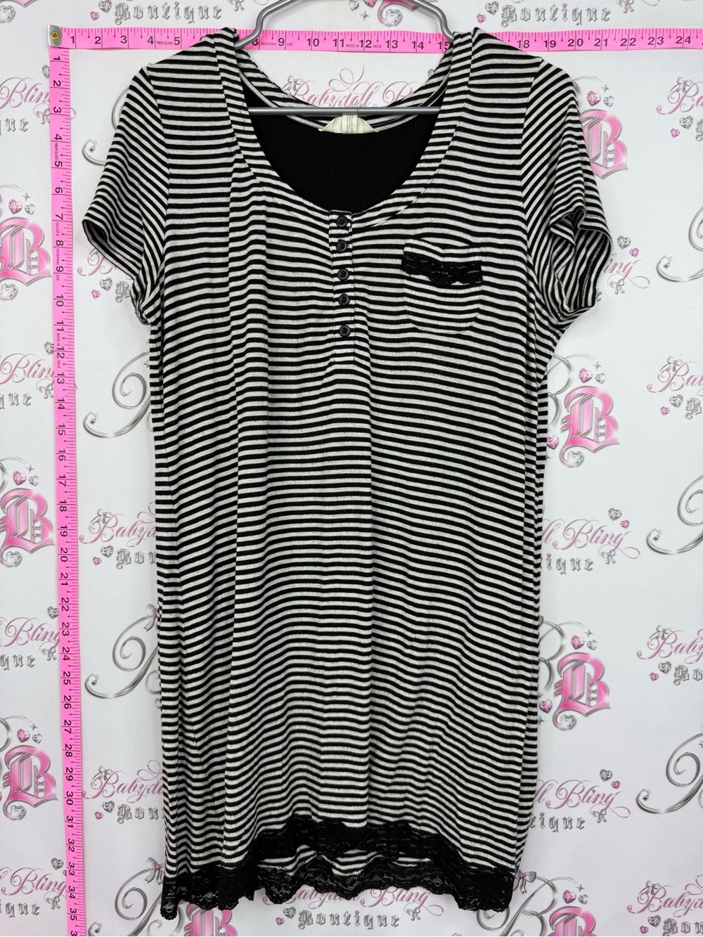 Soma Black and White Striped Short Sleeve Tunic
